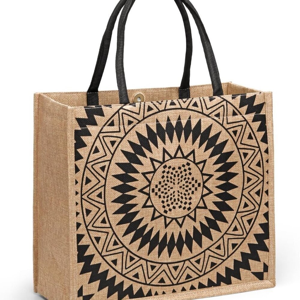 Jute Tote Bags Large Capacity Reusable Eco-Friendly Travel Shopping